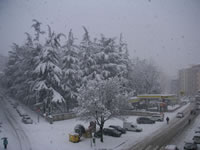 I giardini tra Via De Renzi e Via dei Mille innevati