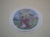 L'affresco che compare nel cerchio al centro della facciata della Chiesa di Santo Stefano Levitia
