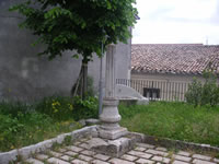Colonnina in pietra che si trova all'interno del cortile alle spalle dell'Episcopio