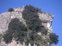 La parte superiore della Guglia di Pietrastornina su cui insistono i ruderi del Castello