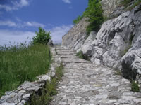 Una parte del percorso che conduce al castello di Rocca San Felice