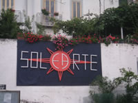 Un pannello che ricorda una delle tante manifestazioni estive a Santo Stefano del Sole: SolArte